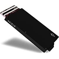 AKIELO Tarjetero de Hombre Bloqueo RFID con Caja Regalo – Minimalista Cartera de Hombre para Tarjetas – Cartera…